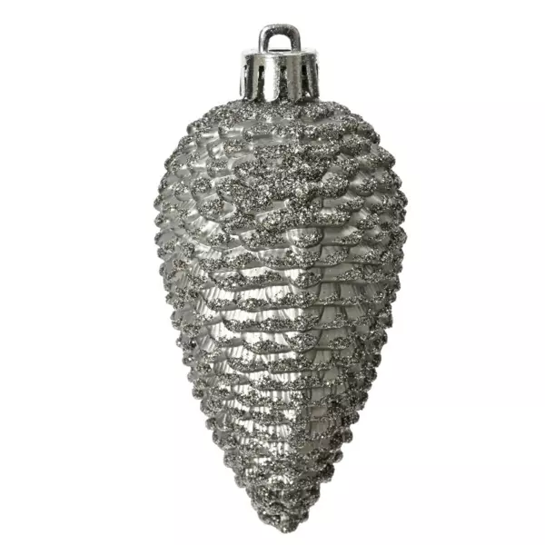 Lot de 6 pommes de pin à suspendre (H8 cm) Alpine Gris marbre