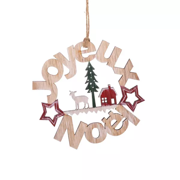 Adorno para colgar Couronne Joyeux Noël Natural