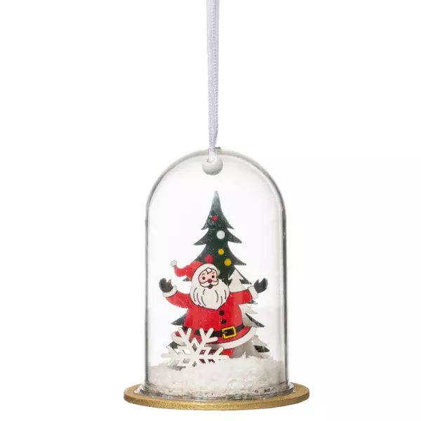 Kerstman onder stolp om op te hangen Veelkleurig