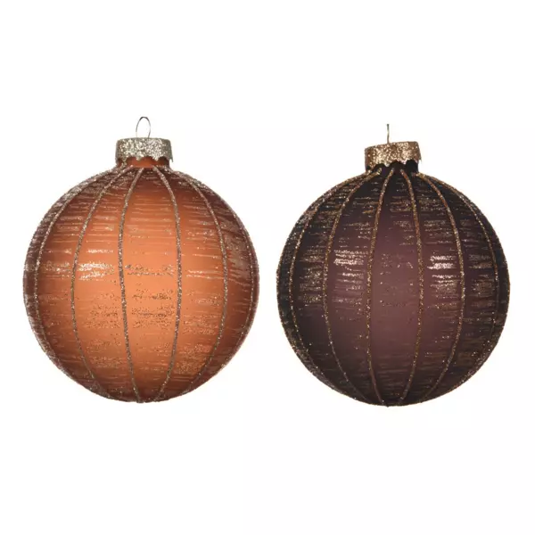 Lot de 3 boules de Noël (D80 mm) Epsilon Marron
