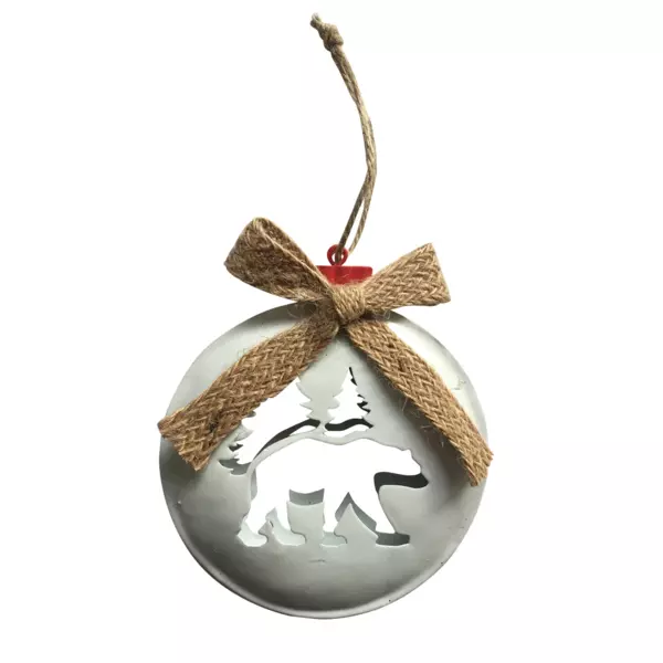 Adorno de fiesta para colgar Rond Ours Plata