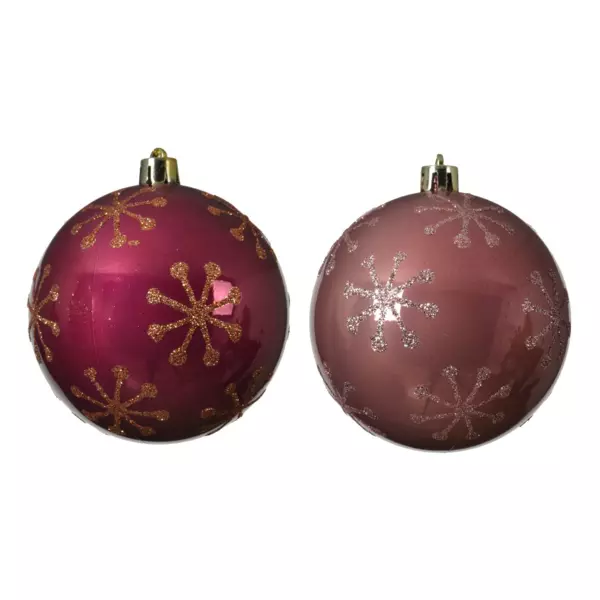 Lot de 12 boules de Noël (D80 mm) Maya Magnolia