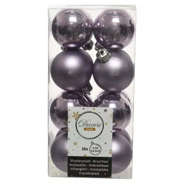 Lot de 16 boules de Noël (D40 mm) Alpine Lilas