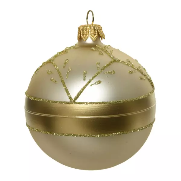 Lote de 6 bolas de Navidad en vidrio (D80 mm) Larya Perla