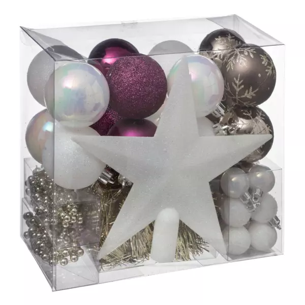 Kit de decoración para árbol de Navidad Aspen Violeta