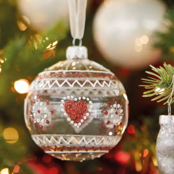 Set van 6 glazen kerstballen (D80 mm) Folklore Transparant 