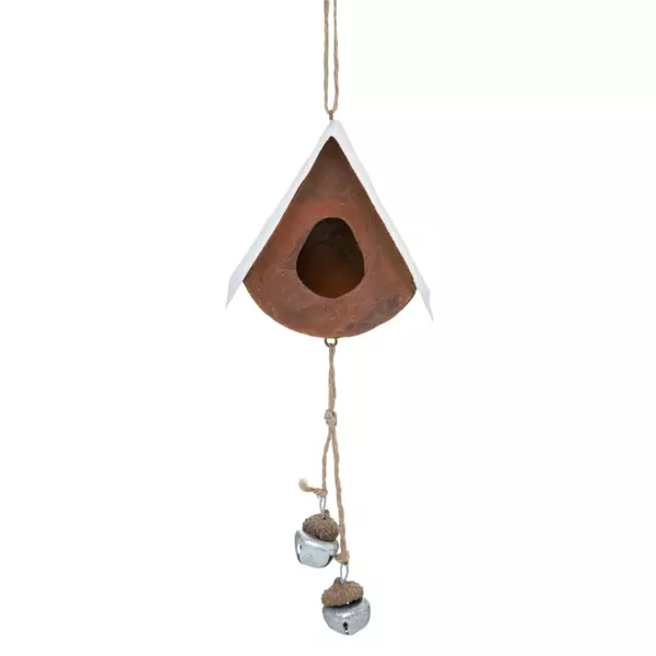 Nichoir de Noël à suspendre (H18 cm) Grelot Rouille