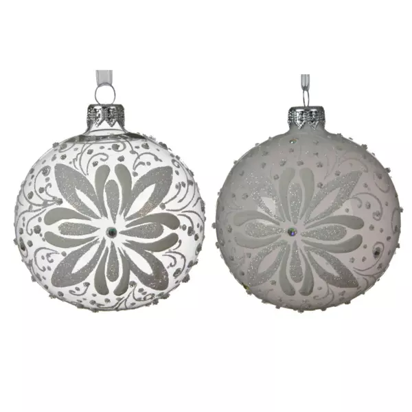 Lot de 6 boules de Noël en verre (D80 mm) Ivanie Transparent