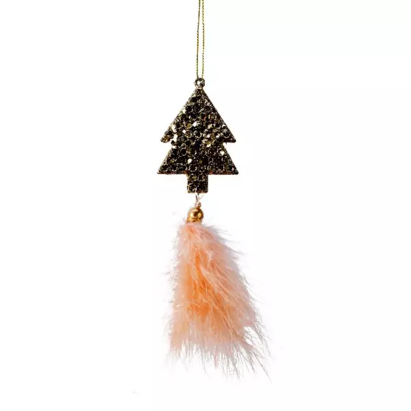 Sapin de Nol  suspendre (H20 cm) Palie Champagne