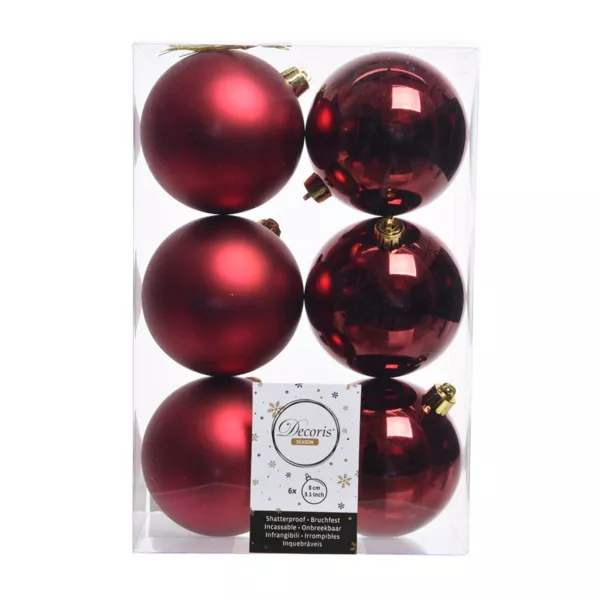 Lot de 6 boules de Nol Ariane Bordeaux