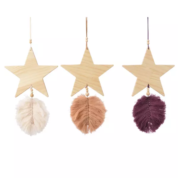 Lote de 3 estrellas de Navidad para suspender de Navidad Orina Multicolor