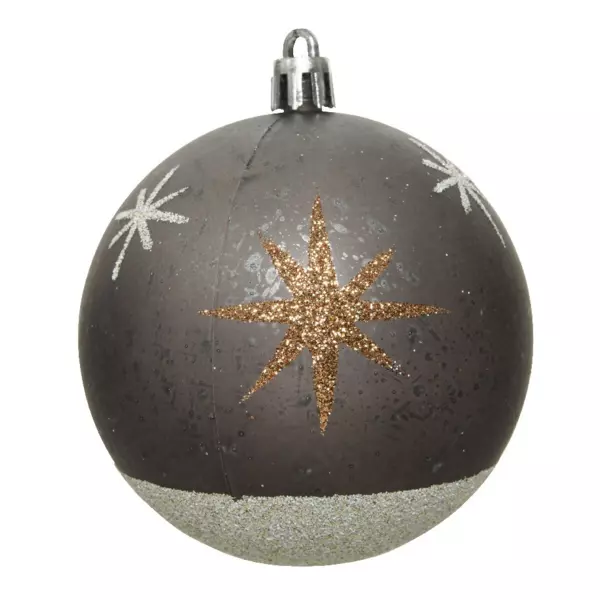 Lot de 12 boules de Noël (D80 mm) Venus Gris