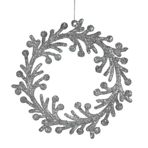 Couronne à suspendre (D14,50 cm) Feuillage Argent