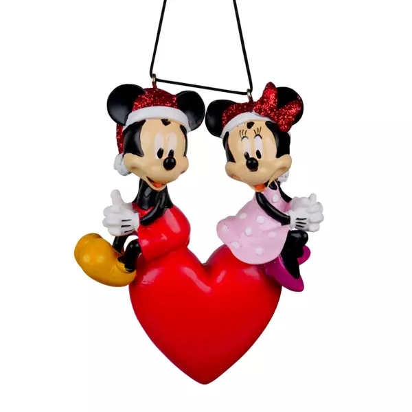 Suspension de fête (H11 cm) Disney Mickey et Minnie Rouge