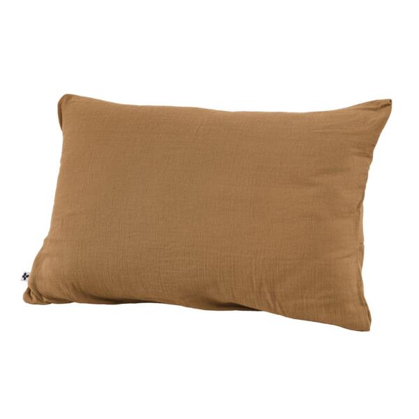 Funda para almohada rectangular en gasa de algodÃ³n (L70 cm) GaÃ¯a Camel 2