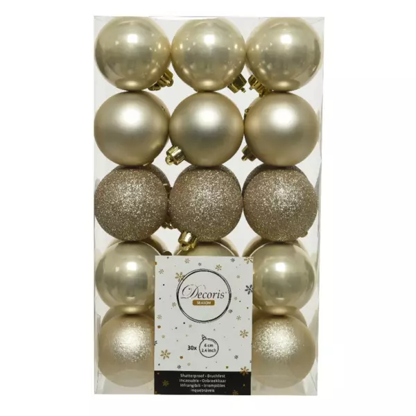 Lot de 30 boules de Nol (D60 mm) Alpine Perle