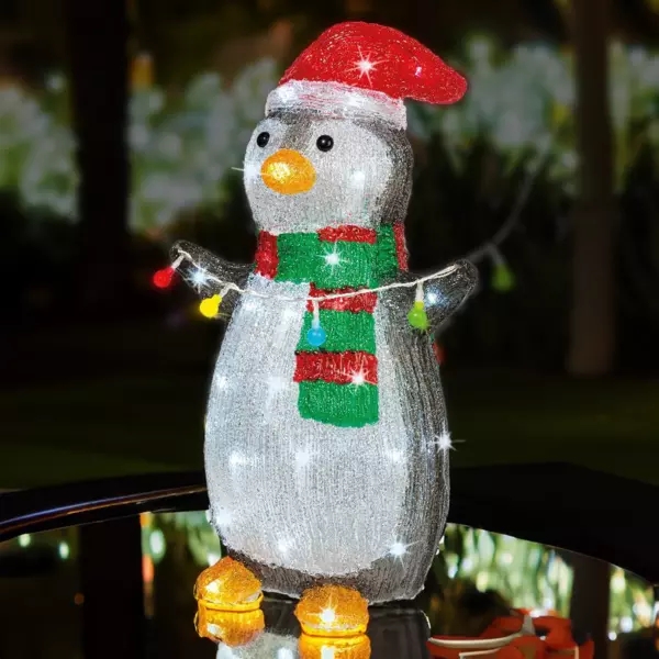 Verlichte pinguïn Polly Koud wit 48 LED