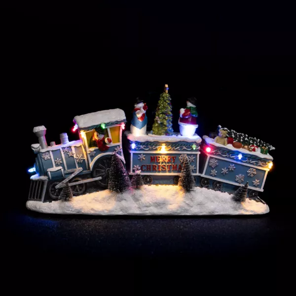 Scène de vie illuminée et musicale à piles Voyage en train