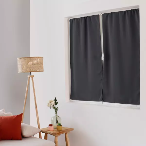 Rideau occultant passe-tringle (60 x 120 cm) Night Gris foncé