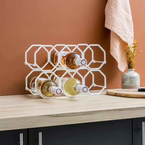 Sammenklappelig metal vinholder (H22 cm) Elio Hvid