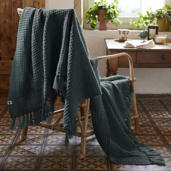Plaid canapé matière recyclée (130 x 160 cm) Gabin Gris ardoise