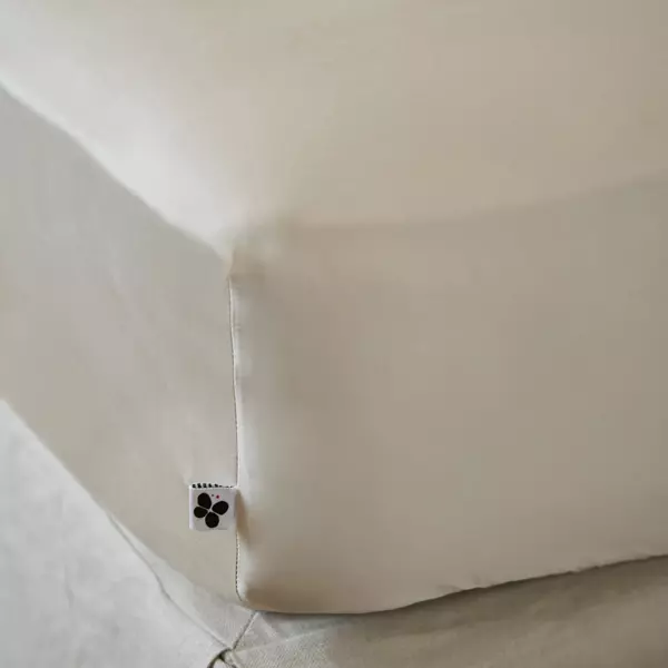 Sábana bajera en satén de bambú (160 x 200 cm) Salomé Beige pampa