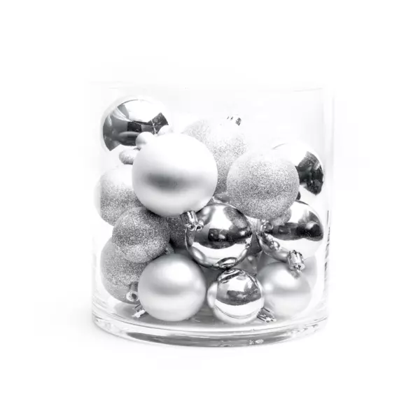 Lot de 30 boules de Noël assorties New Alpine Argent
