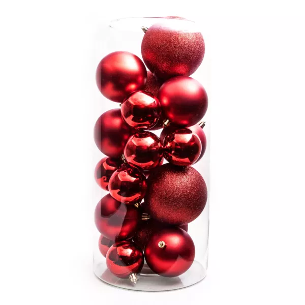 Lote de 20 bolas de Navidad surtido New Alpine Rojo