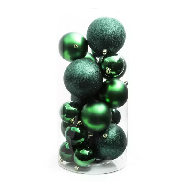 Lot de 20 boules de Noël assorties New Alpine Vert sapin