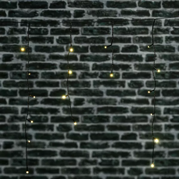 Solar Eisregen-Lichterkette L0,60 m Warmwei 120 LEDs