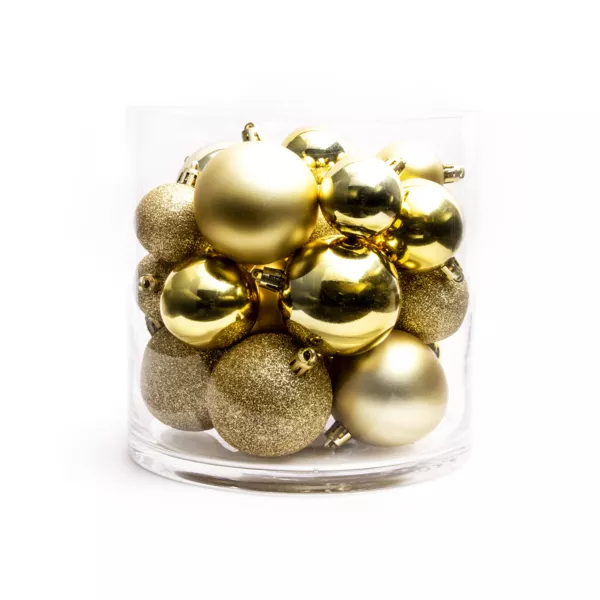 Lot de 30 boules de Noël assorties New Alpine Or