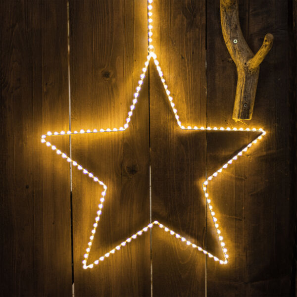 XL Outdoor Tanne 3er Set LED Beleuchtung Lichterkette Weihnachts Deko Stern  Baum