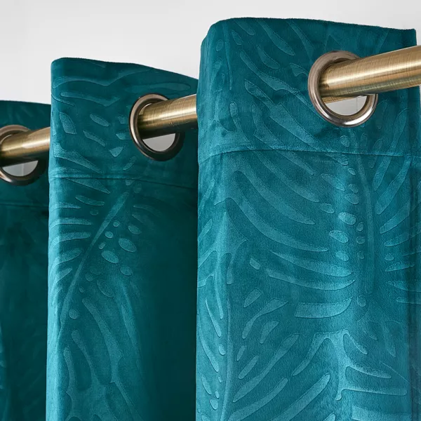 Tenda oscurante velluto (140 x 180 cm) Fern Blu petrolio