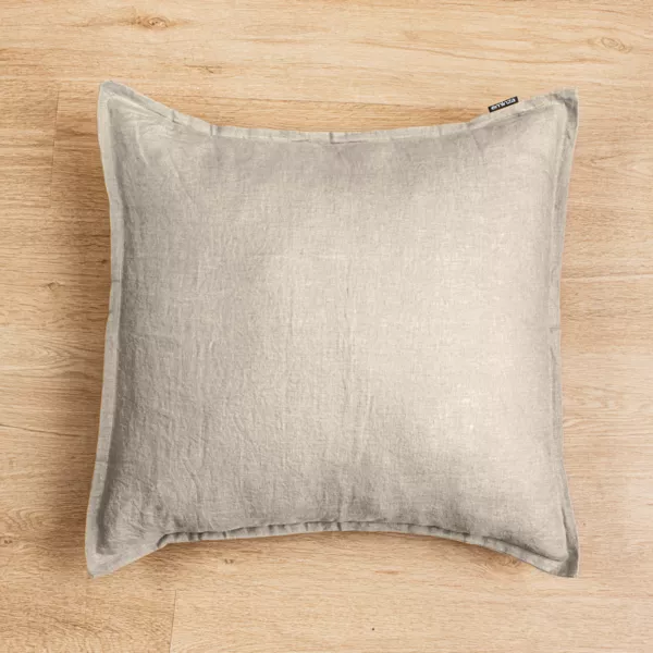 Kussensloop vierkant gewassen linnen (60 x 60 cm) Louise Beige