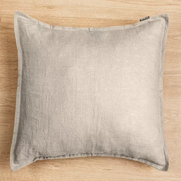 Kussensloop vierkant gewassen linnen (80 x 80 cm) Louise Beige
