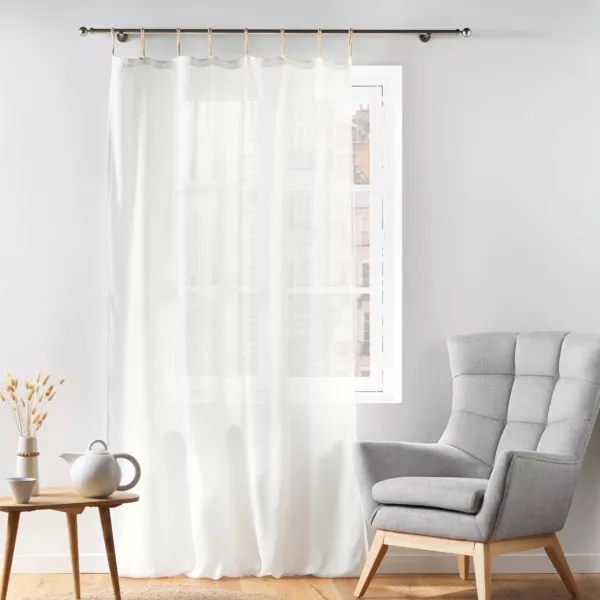 Visillo algodón con presillas (140 x 240 cm) Belani Blanco