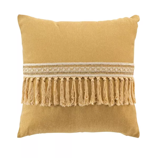 Coussin carré coton (45 x 45 cm) Janara Jaune ocre