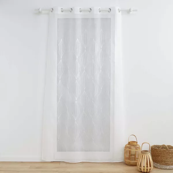 Vitrage met borduursel (140 x 240 cm) Galactée Wit