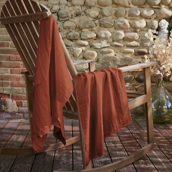Set van 2 handdoekjes Katoengaas (50 x 70 cm) Gaïa Terracotta