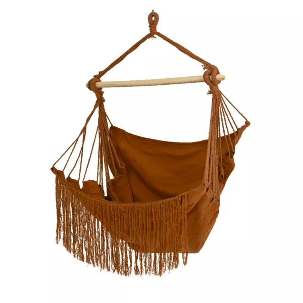 Hangstoel met franjes - Terracotta