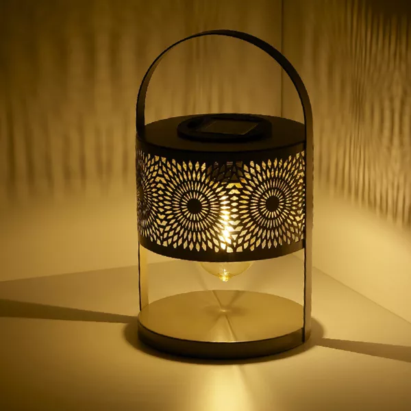 Lanterne solaire de table (H22,5 cm) à LED Noir