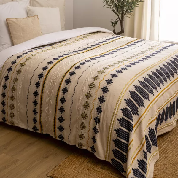 Bedsprei katoen (260 x 240 cm) Ilabay Beige