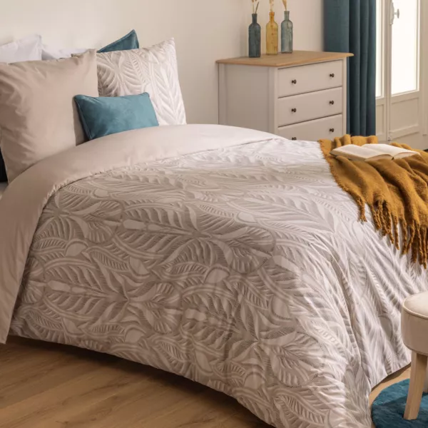 Dekbedovertrek met twee kussenslopen  katoen (240 x 220 cm) Nalh Beige