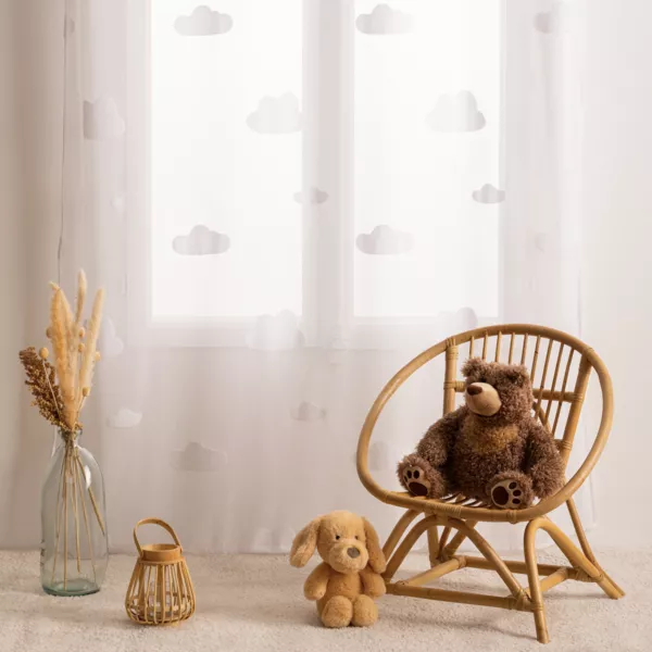 Børnegardin (140 x 240 cm) Hvid Sky