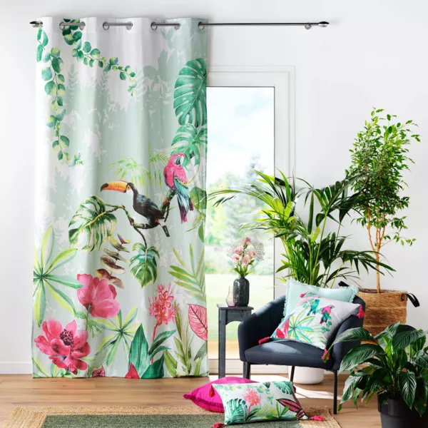 Cortina en algodón (140 x 260 cm) Louisiane Verde