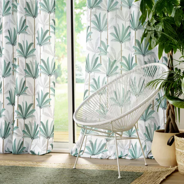 Gordijn polyester (140 x 260 cm) Oasis Groen