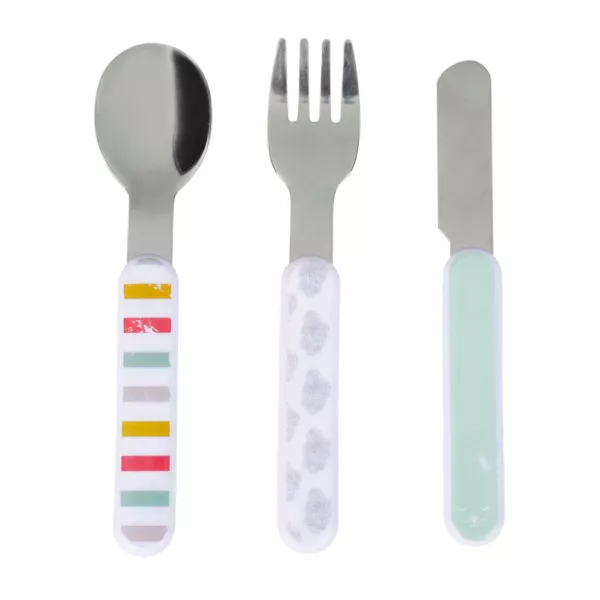 3er Set Baby-Besteck Plastik und Inox Josy Mehrfarbig