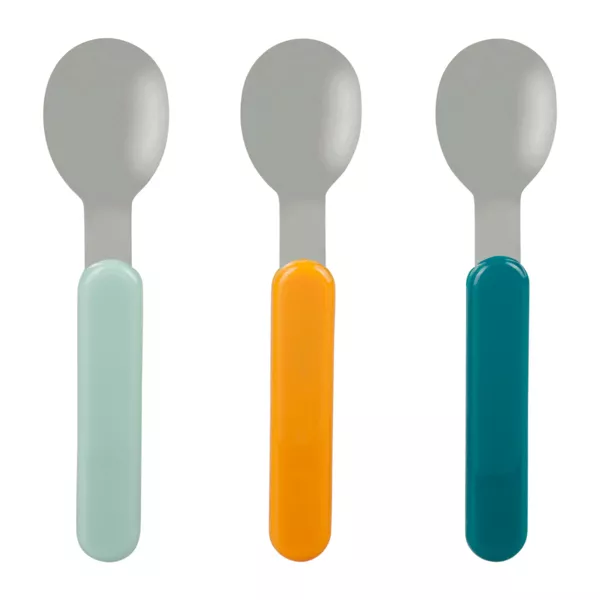 3er Set Babylöffel Plastik und Inox Josy Mehrfarbig