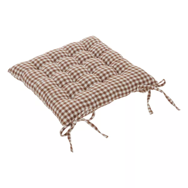 Coussin de chaise carré coton recyclé (38 x 38 cm) The Floral Marron