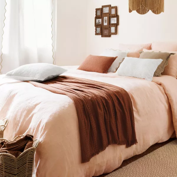 Bedsprei katoen (130 x 180 cm) Widdy Terracotta